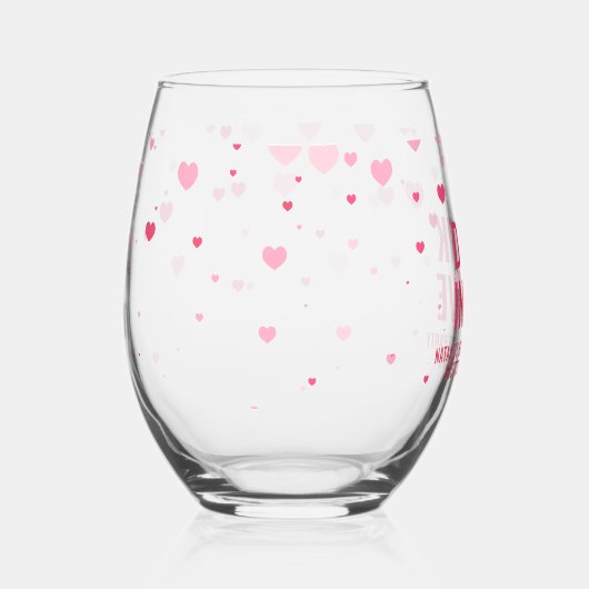 Betrunken in Liebe Bachelorette Theme Custom Cockt Weinglas Ohne Stiel (Vorderseite)