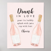 Betrunken in Liebe Brautparty Bubbly Bar Sign Poster (Vorne)