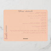 Betrunken in Liebe Champagner Tower Peach Bachelor Folieneinladung (Rückseite)