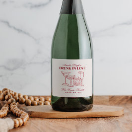 Betrunken in Liebe Cocktails Bachelorette Wochenen Schaumweinetikett