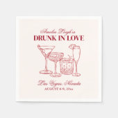 Betrunken in Liebe Cocktails Bachelorette Wochenen Serviette (Vorderseite)