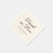 Betrunken in Liebe Fancy Script Moderne Burgunder Serviette (Ecke)