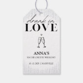 Betrunken in Liebe Glitzer Bachelorette Geschenkanhänger (Rückseite)