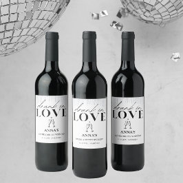 Betrunken in Liebe Glitzer Bachelorette Weinetikett