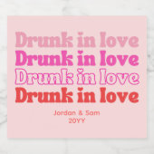 Betrunken in Liebe Junggeselinnen-Abschied Retro R Schaumweinetikett (Einzelnes Label)