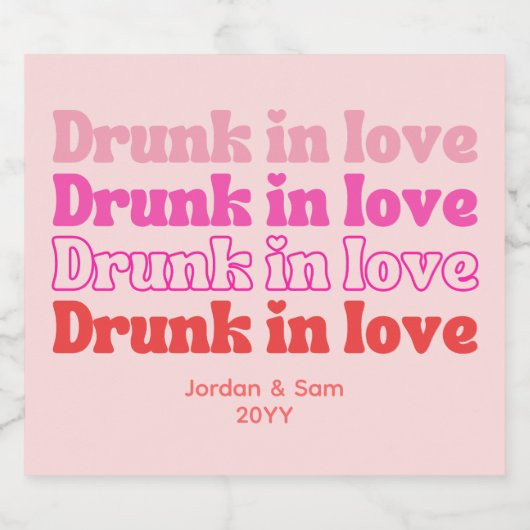 Betrunken in Liebe Junggeselinnen-Abschied Retro R Schaumweinetikett (Einzelnes Label)