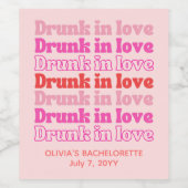 Betrunken in Liebe Junggeselinnen-Abschied Retro R Weinetikett (Einzelnes Label)