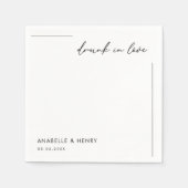 Betrunken in Liebe Minimalistische Script & Line H Serviette (Vorderseite)