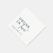 Betrunken in Liebe Navy Blue Personalisiert Napkin Serviette (Ecke)