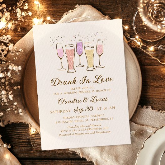 Betrunken in Liebe Paare, Coed-Brautparty Einladung