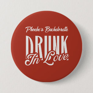 Betrunken in Liebe Roter Benutzerdefinierter Name  Button