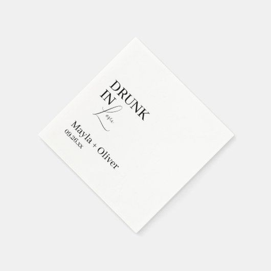Betrunken in Liebe und individuelle Name Hochzeits Serviette (Ecke)