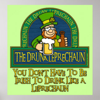 Betrunken Leprechaun Poster