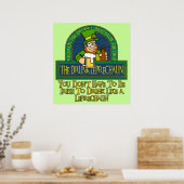 Betrunken Leprechaun Poster (Küche)