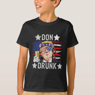 Betrunken Patriotisch Vintage 4. Juli-Flagge Lusti T-Shirt