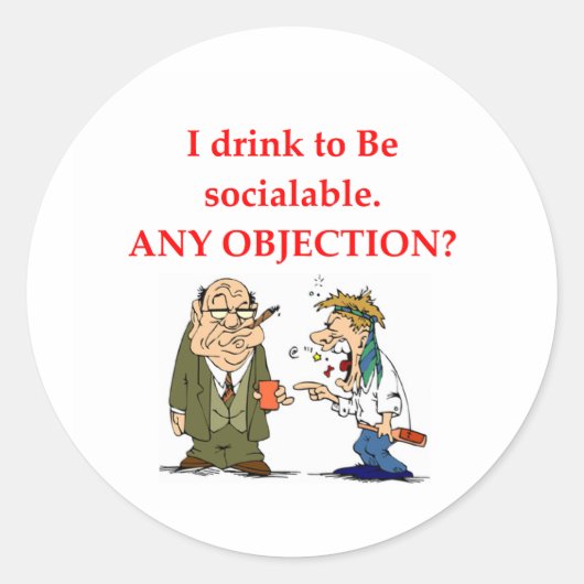 betrunken runder aufkleber (Vorderseite)