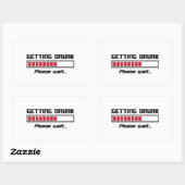 Betrunken werden Bitte warten Bar laden Rechteckiger Aufkleber (Blatt)