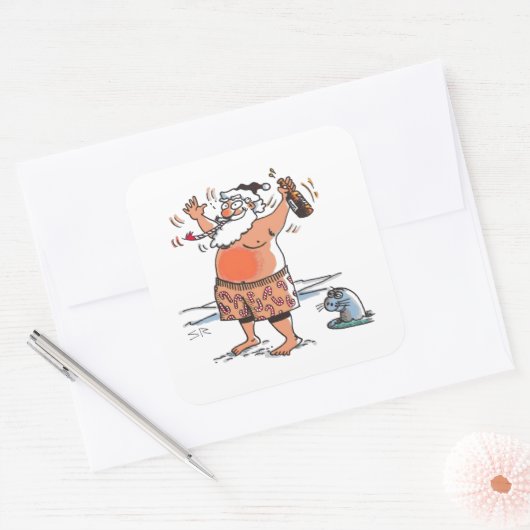 Betrunkene Aufkleber für den Santa (Umschlag)