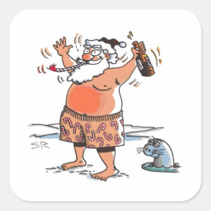 Betrunkene Aufkleber für den Santa