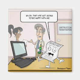 Betrunkene Bilanzsumme Punny Square Magnet