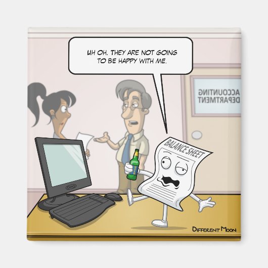 Betrunkene Bilanzsumme Punny Square Magnet (Vorne)