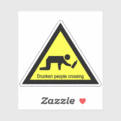 Betrunkene, die ⚠ thailändisches ⚠ überqueren aufkleber (Blatt)