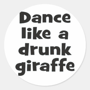 Betrunkene Giraffe bf Runder Aufkleber