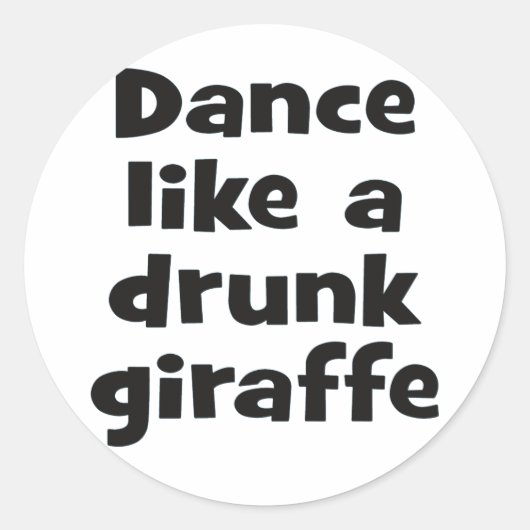 Betrunkene Giraffe bf Runder Aufkleber (Vorderseite)