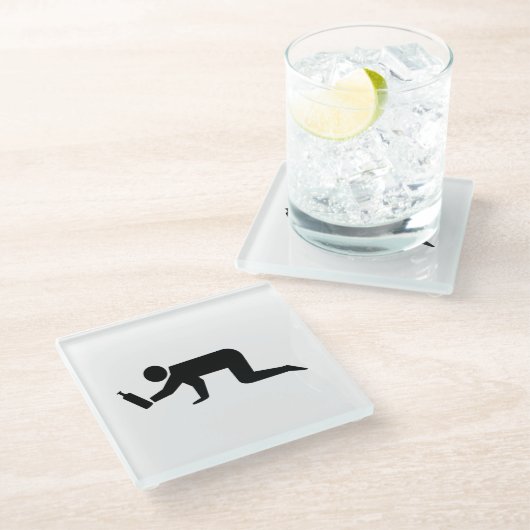 Betrunkene Glasuntersetzer (Schrägansicht)