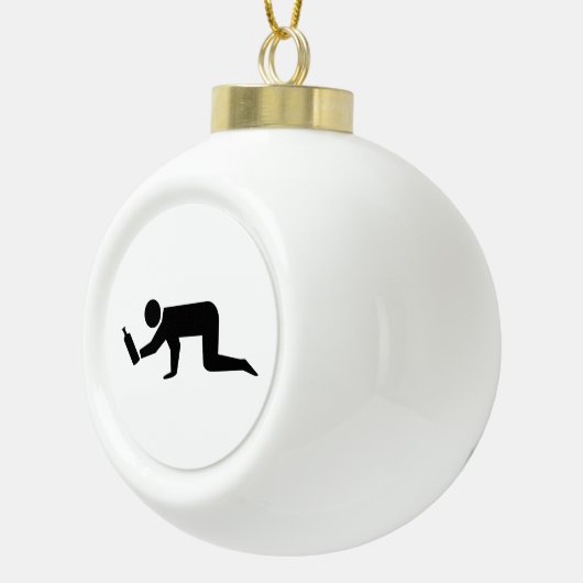 Betrunkene Keramik Kugel-Ornament (Rechts)