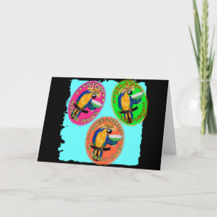 BETRUNKENE PAPAGEIEN FEIERTAGSKARTE