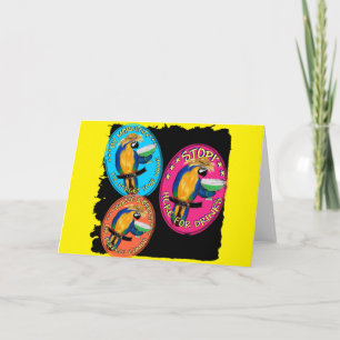 BETRUNKENE PAPAGEIEN FEIERTAGSKARTE