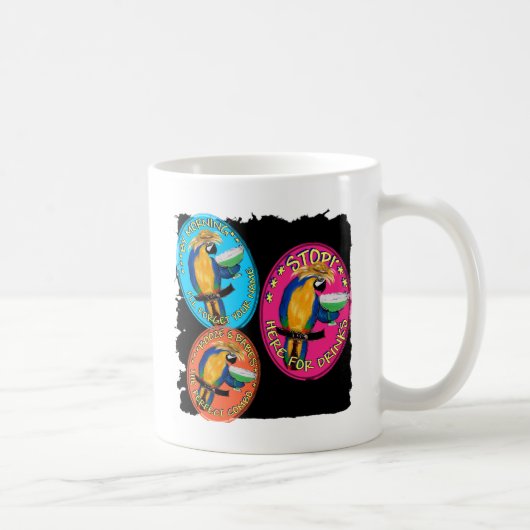 BETRUNKENE PAPAGEIEN KAFFEETASSE (Rechts)