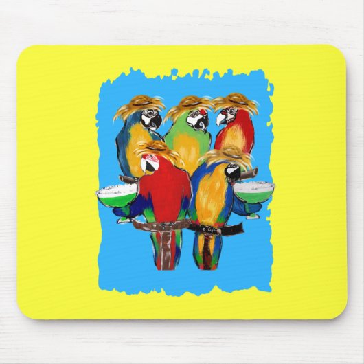 Betrunkene Papageien Mousepad (Vorne)
