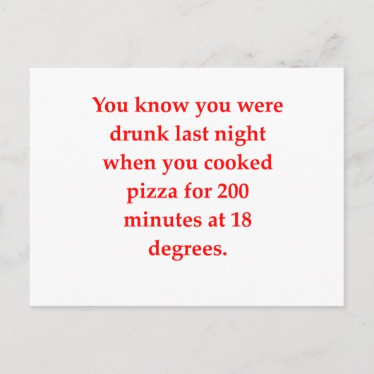 betrunkene Pizza Postkarte (Vorderseite)