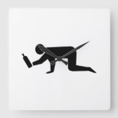 Betrunkene Quadratische Wanduhr (Vorderseite)