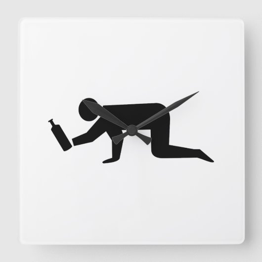 Betrunkene Quadratische Wanduhr (Vorderseite)