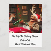 Betrunkene Rentiere Plüsch nicht trinken und fahre Postkarte (Vorderseite)