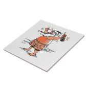 Betrunkene Santa große Keramik Fliese (Seite)