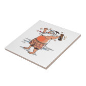 Betrunkene Santa kleine Keramik Fliese (Seite)