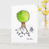 Betrunkene Schaf-Geburtstags-Karte Karte (Gelbe Blume)