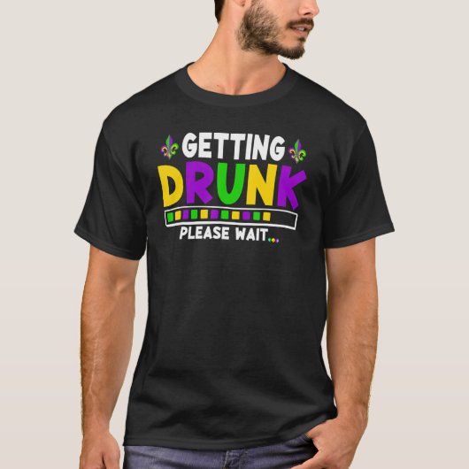 Betrunkene Sonne warten Mardi Gras Party T-Shirt (Vorderseite)