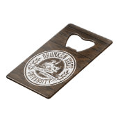 Betrunkene Staats-Universität Geldbeutel Flaschenöffner (Vorderseite Schrägansicht)