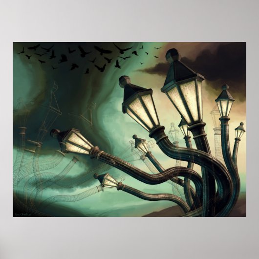 Betrunkene Straßenlampen 2 Poster (Vorne)