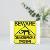 Betrunkene überqueren postkarte (Stehend Vorderseite)