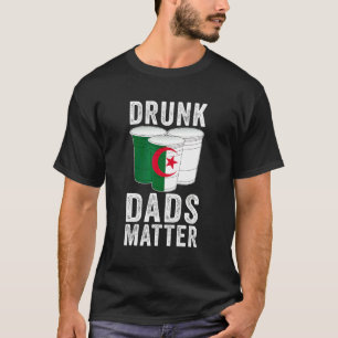 Betrunkene Väter zählen Algerien-Flagge  Vater tri T-Shirt