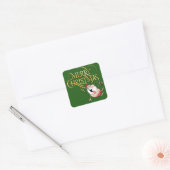 Betrunkene Weihnachtskleber Quadratischer Aufkleber (Umschlag)