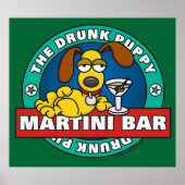 Betrunkene Welppy Martini Bar Poster (Vorne)