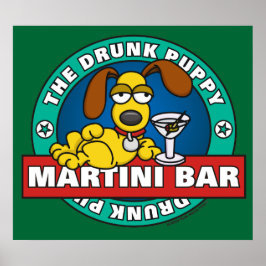 Betrunkene Welppy Martini Bar Poster