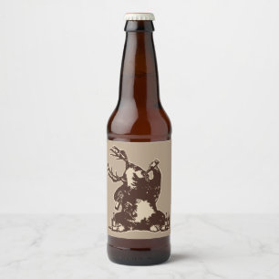 Betrunkener Bär Bierflaschenetikett